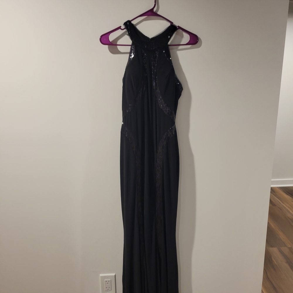 Xscape Black Sequin Maxi Dress